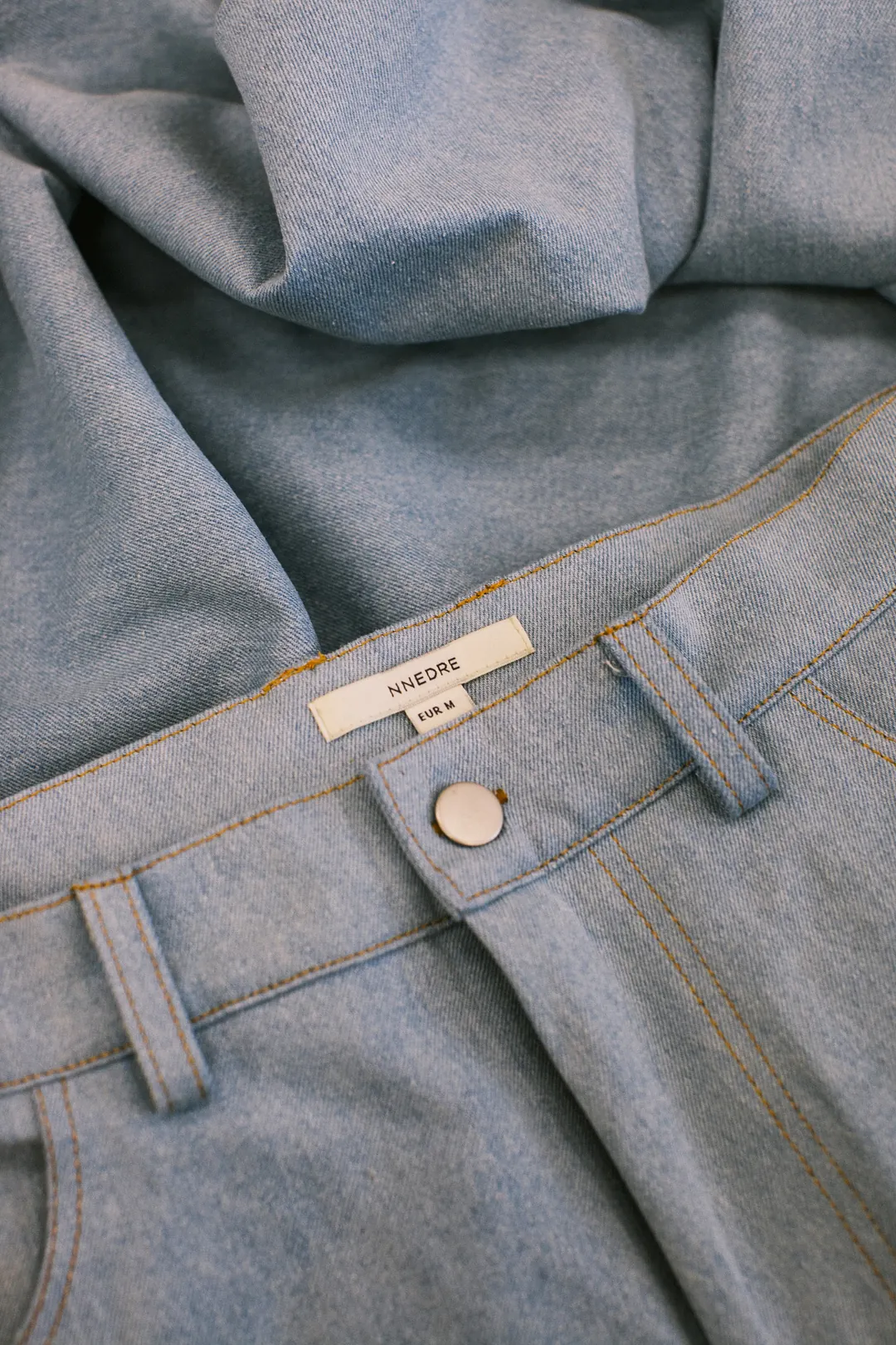 Detail of a finished denim garment